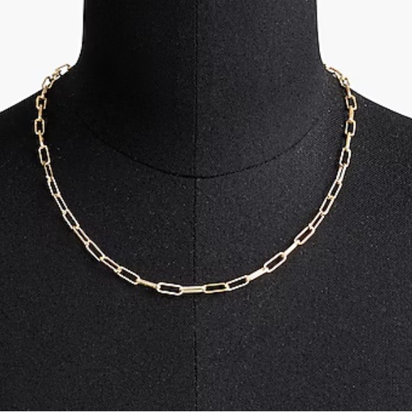J. Crew paper clip style necklace new on card - Picture 3 of 4